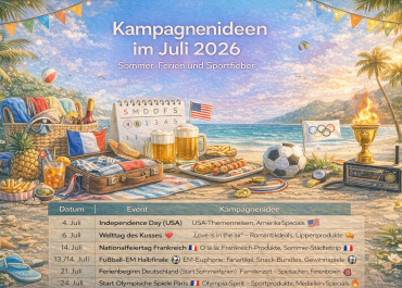 Kampagnenideen im Juli 2026 – Sommerhöhepunkt & EM-Finale